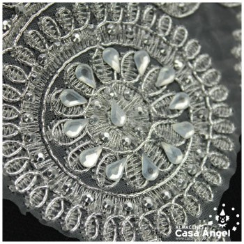 PASAMANERÍA ANCHA INCRUSTACIONES STRASS 12cm
