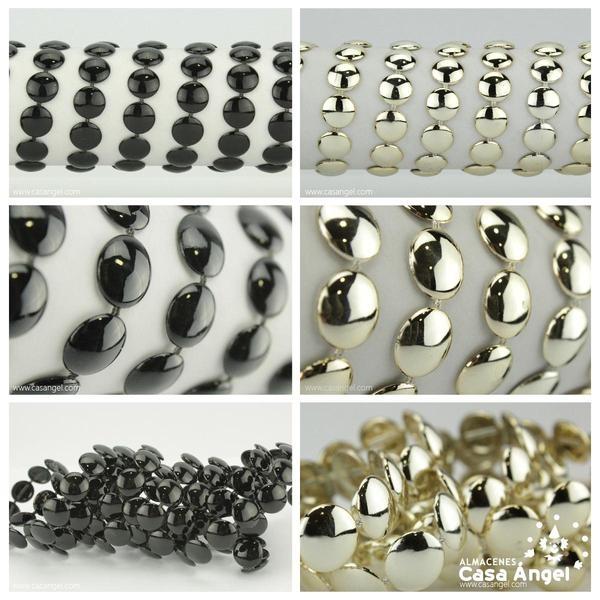 PASAMANERÍA CADENETA CÍRCULOS PVC METALIZADOS 10mm