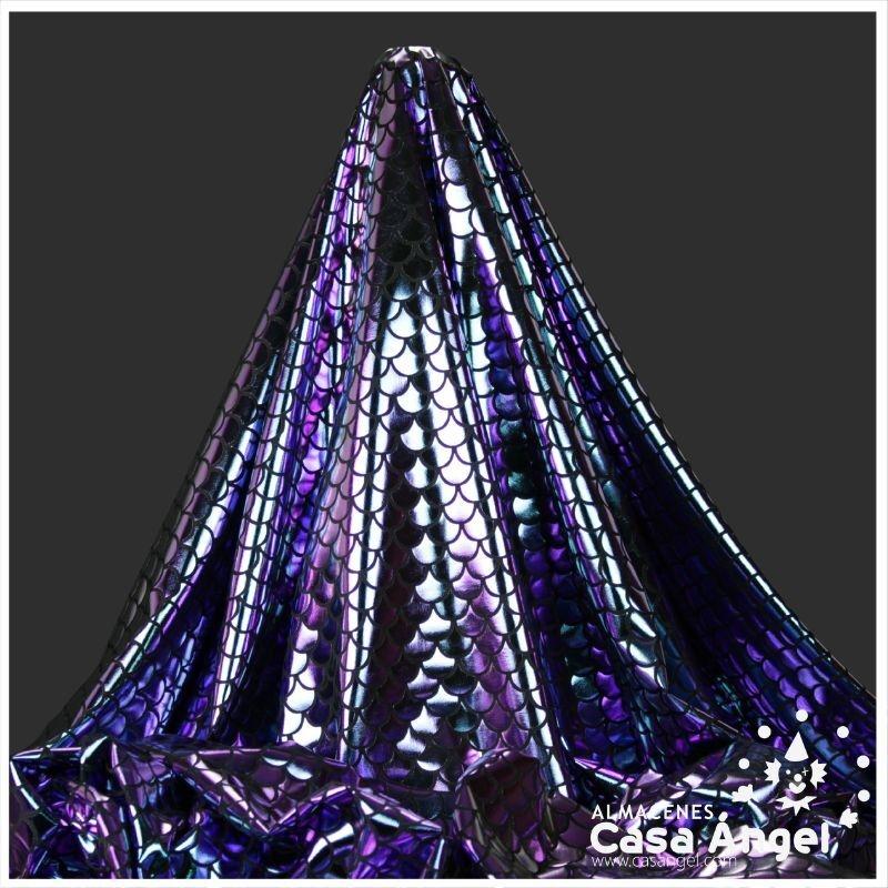 PAN DE ORO SIRENA AZUL Y MORADO SERIE NARA 150 cm