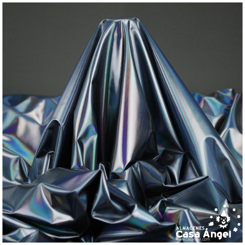 TELA ELASTICA NEGRO CON FOIL EXTRABRILLANTE SERIE AURA 150cm