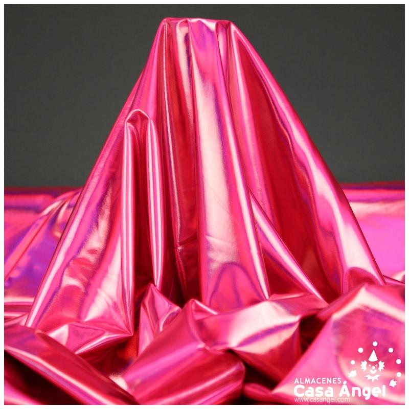 TELA ELASTICA FUCSIA CON FOIL EXTRABRILLANTE SERIE AURA 150cm