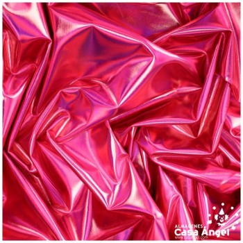 TELA ELASTICA FUCSIA CON FOIL EXTRABRILLANTE SERIE AURA 150cm