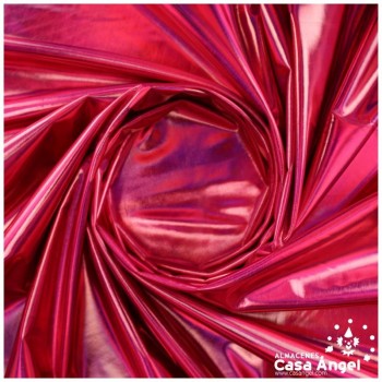 TELA ELASTICA FUCSIA CON FOIL EXTRABRILLANTE SERIE AURA 150cm