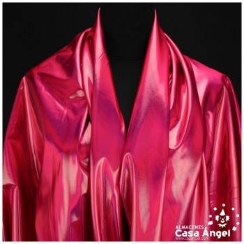 TELA ELASTICA FUCSIA CON FOIL EXTRABRILLANTE SERIE AURA 150cm