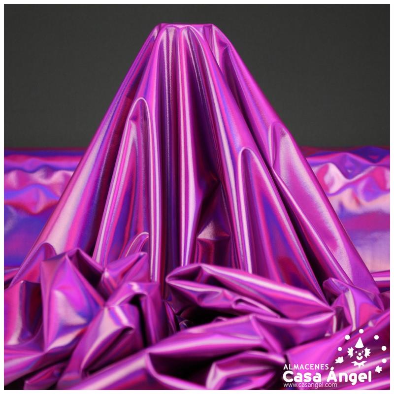 TELA ELASTICA MORADA CON FOIL EXTRABRILLANTE SERIE AURA 150cm
