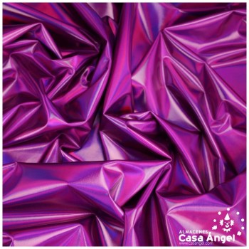TELA ELASTICA MORADA CON FOIL EXTRABRILLANTE SERIE AURA 150cm