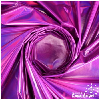 TELA ELASTICA MORADA CON FOIL EXTRABRILLANTE SERIE AURA 150cm