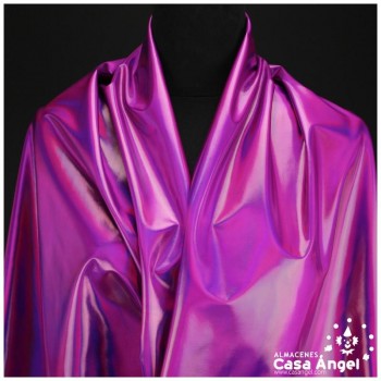 TELA ELASTICA MORADA CON FOIL EXTRABRILLANTE SERIE AURA 150cm