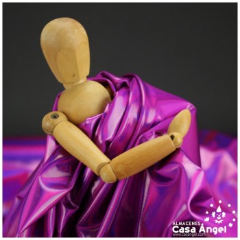 TELA ELASTICA MORADA CON FOIL EXTRABRILLANTE SERIE AURA 150cm