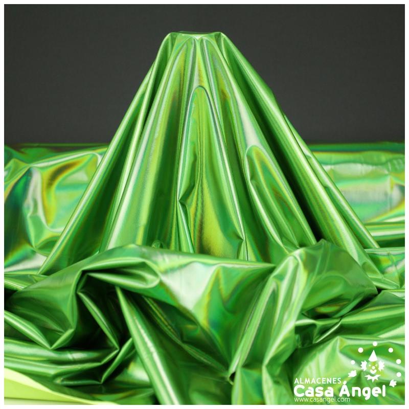 TELA ELASTICA VERDE CON FOIL EXTRABRILLANTE SERIE AURA 150cm