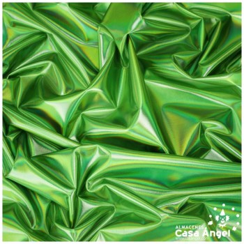 TELA ELASTICA VERDE CON FOIL EXTRABRILLANTE SERIE AURA 150cm
