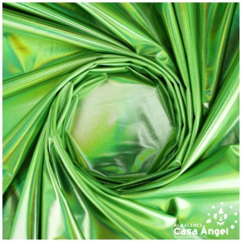 TELA ELASTICA VERDE CON FOIL EXTRABRILLANTE SERIE AURA 150cm