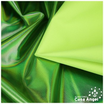TELA ELASTICA VERDE CON FOIL EXTRABRILLANTE SERIE AURA 150cm