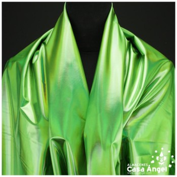 TELA ELASTICA VERDE CON FOIL EXTRABRILLANTE SERIE AURA 150cm