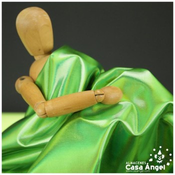 TELA ELASTICA VERDE CON FOIL EXTRABRILLANTE SERIE AURA 150cm