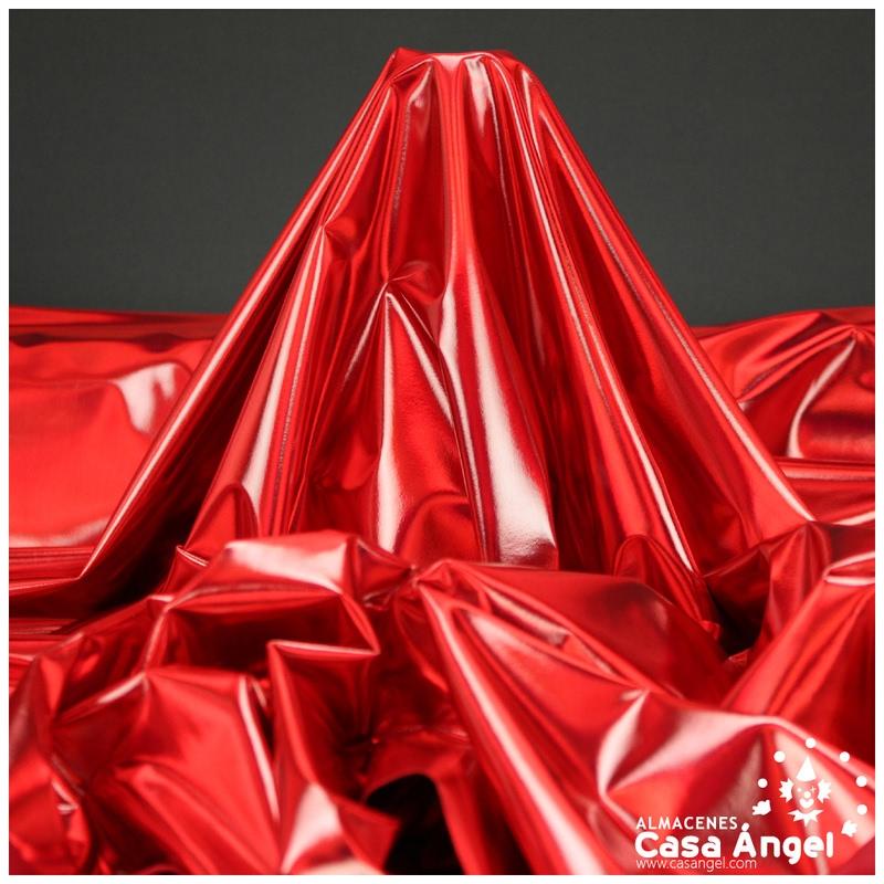 TELA ELASTICA ROJA CON FOIL EXTRABRILLANTE SERIE AURA 150cm