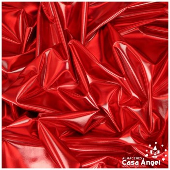 TELA ELASTICA ROJA CON FOIL EXTRABRILLANTE SERIE AURA 150cm