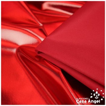 TELA ELASTICA ROJA CON FOIL EXTRABRILLANTE SERIE AURA 150cm
