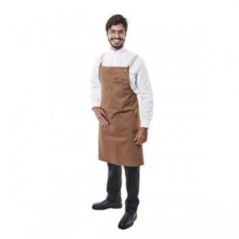DELANTAL PETO TRES BOLSILLOS MODELO LAUREL BEIGE