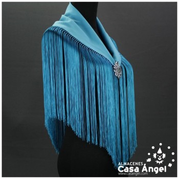 MANTÓN TURQUESA DE CRESPÓN INFANTIL