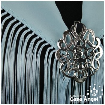 MANTÓN COLOR CELESTE DE CRESPÓN INFANTIL