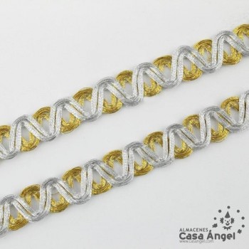 PASAMANERÍA CINTA ONDAS CRUZADAS BICOLOR 10mm