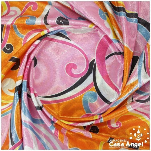 LYCRA EFECTO MUARÉ SERIE MAIKA NARANJA 150cm