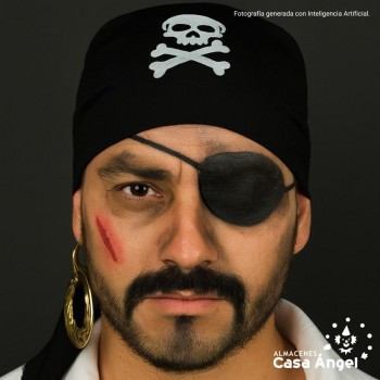 KIT DE MAQUILLAJE DE PIRATA CON 4 COLORES CON PARCHE Y PENDIENTE
