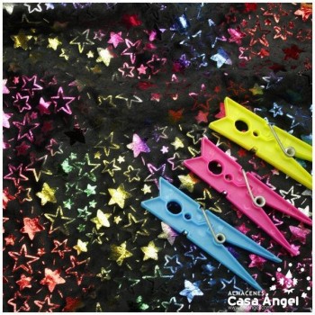 TERCIOPELO ELÁSTICO CON ESTAMPADO DE ESTRELLAS METALIZADAS 150cm