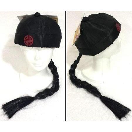 SOMBREROS CHINO FIELTRO TRENZAS ADULTO