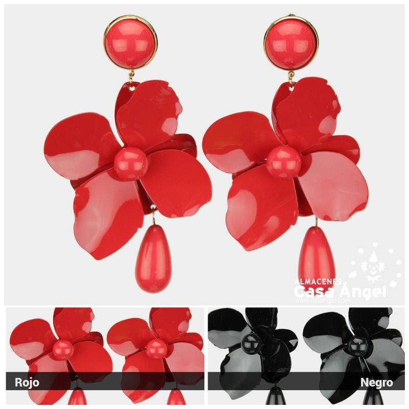 PENDIENTES DE METAL EN FORMA DE FLOR 105mm