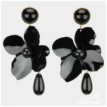 PENDIENTES DE METAL EN FORMA DE FLOR 105mm