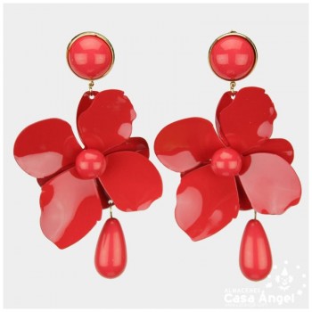 PENDIENTES DE METAL EN FORMA DE FLOR 105mm