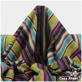 TELA BAYADERA MULTICOLOR SERIE NAMIBIA 150cm DAMARA