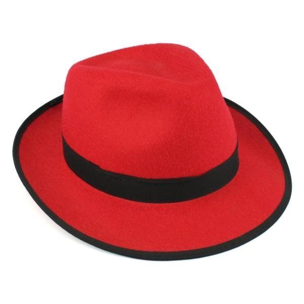 SOMBRERO DE FIELTRO ROJO ALA MEDIANA