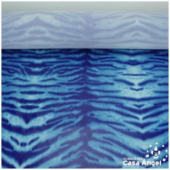LYCRA ESTAMPADA TIGRE SERIE SUMATRA AZUL 150cm