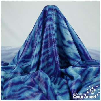 LYCRA ESTAMPADA TIGRE SERIE SUMATRA AZUL 150cm