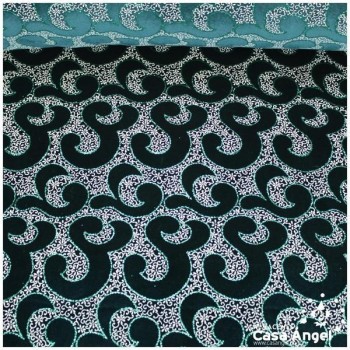 TERCIOPELO ELÁSTICO VERDE CON ESTAMPADO GLITTER 150cm