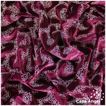 TERCIOPELO ELÁSTICO BURDEOS CON ESTAMPADO GLITTER 150cm