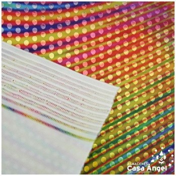 LYCRA MULTICOLOR CON ESTAMPADO DE CURVAS Y LENTEJUELAS DE FOIL 145cm