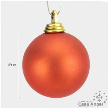 BOLAS PLÁSTICO COLORES MATE 5cm SET DE 6 UNIDADES