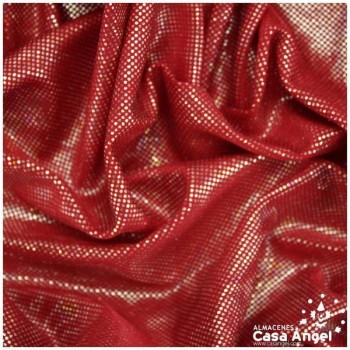 LYCRA ROJO CON TEXTURA FOIL MULTIPUNTO 150cm
