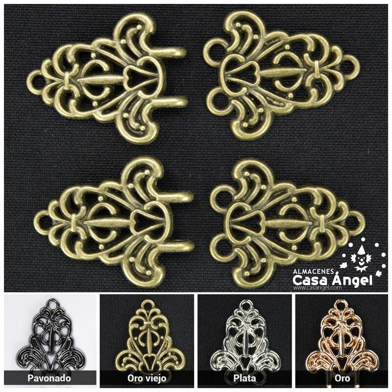 ALAMARES METÁLICOS VICTORIANOS 64mm 2 PARES