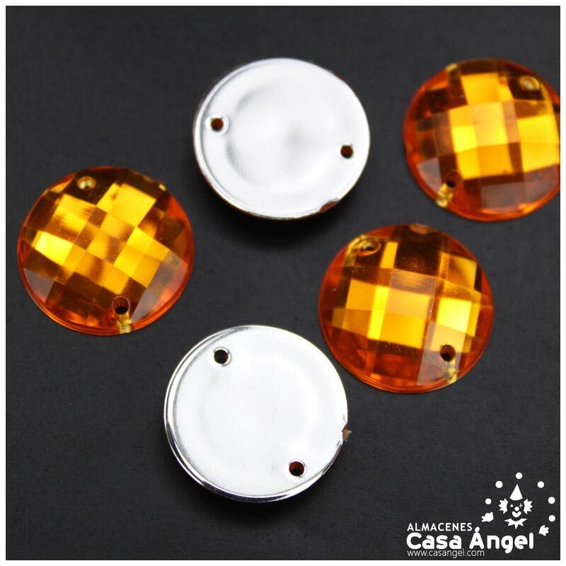 PIEDRA ACRÍLICA CÍRCULO TRANSPARENTE 20mm BOLSA 5uds