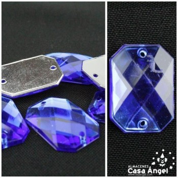 PIEDRAS ACRÍLICAS RECTANGULARES CRISTAL  25x18mm BOLSA 10uds
