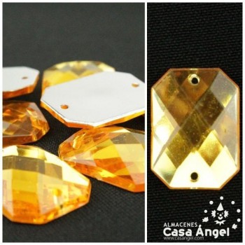 PIEDRAS ACRÍLICAS RECTANGULARES CRISTAL  25x18mm BOLSA 10uds