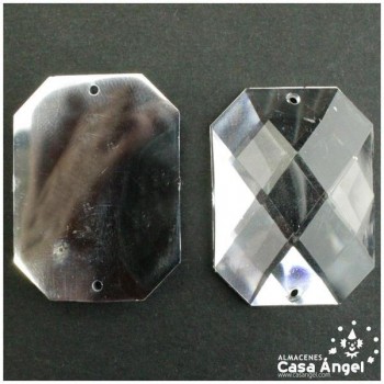 PIEDRAS ACRÍLICAS OCTOGONALES TRANSPARENTES 40x29mm BOLSA 5uds