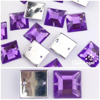 PIEDRAS ACRÍLICAS CUADRADAS 12X12mm BOLSA 25uds