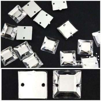 PIEDRAS ACRÍLICAS CUADRADAS 12X12mm BOLSA 25uds