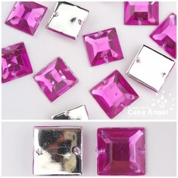 PIEDRAS ACRÍLICAS CUADRADAS 12X12mm BOLSA 25uds